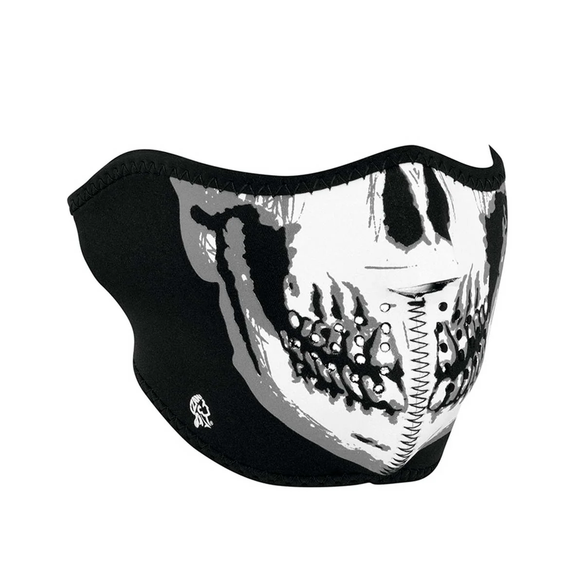 Quality Zanheadgear WNFM002H White and Black Neoprene Skull Half Face Mask Design Premium