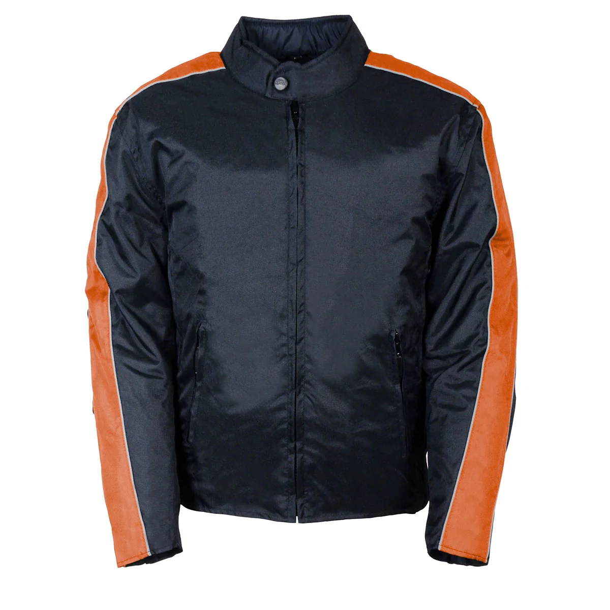 Premium NexGen SH0030 Men's 'Racer' Black and Orange Textile Motorcycle Jacket Original