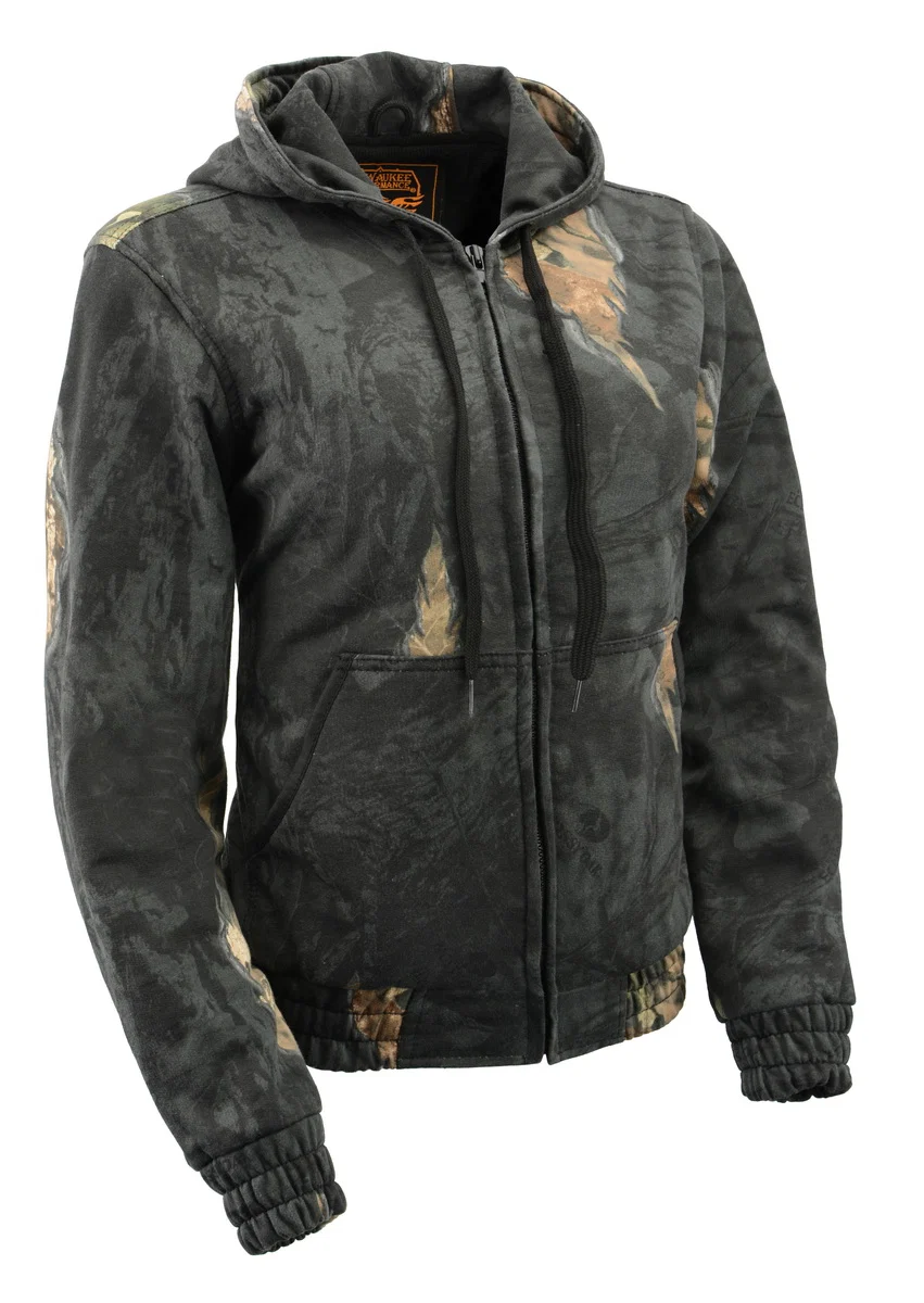 Proven Milwaukee Leather MPM1779 Men's Mossy Oak Eclipse Zipper Front Hoodie Trendy