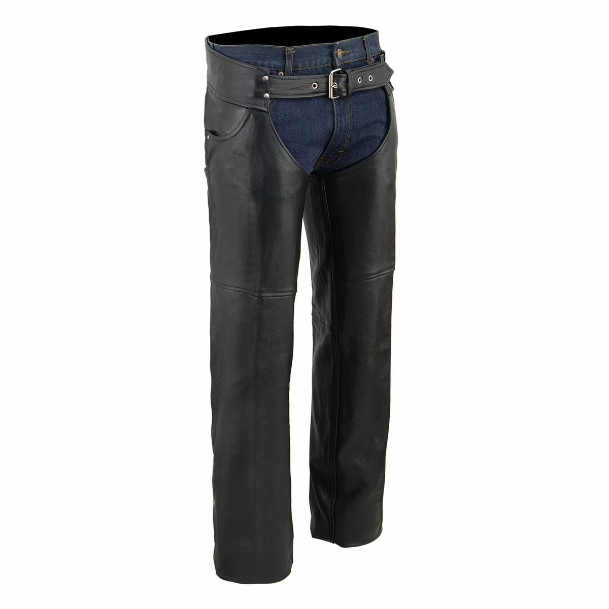 Superior Milwaukee Leather Chaps for Men's Black Premium Leather - Classic Jean Style Pockets Motorcycle Chap - SH1101TALL Outstanding