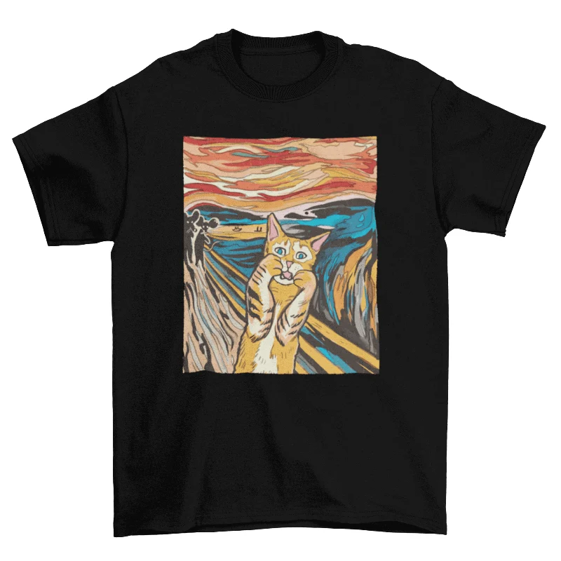 Traditional Scream Cat T-shirt for Cat Lovers - Fun and Stylish Tee Exclusive