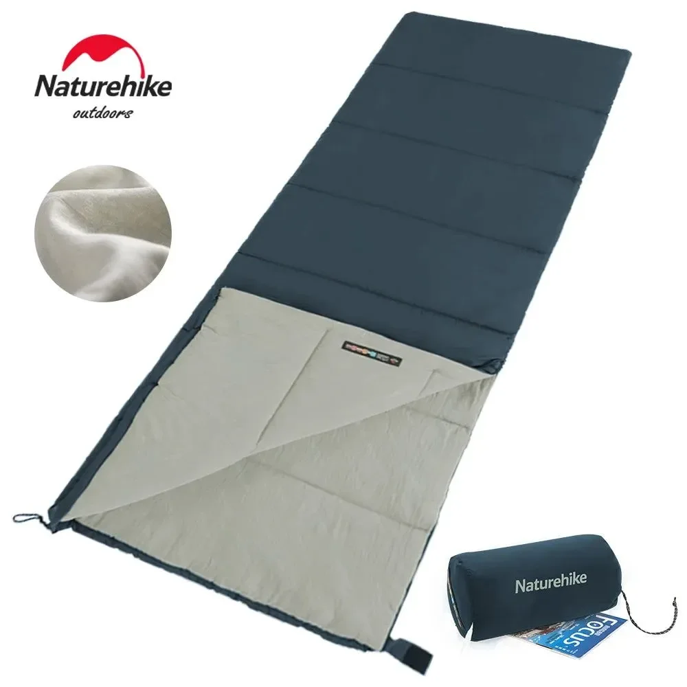 Fast Naturehike Waterproof Camping Envelope Sleeping Bag – Silk Fill Splicing Double Spring Autumn 190×75cm Comfortable