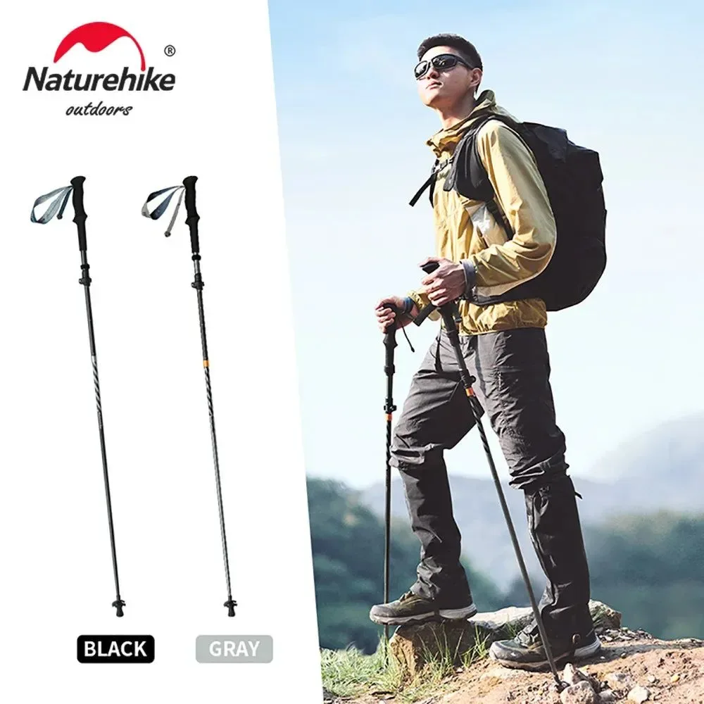 Original Carbon Fiber Trekking Poles - 7075 Aluminum Alloy Five-Section Folding Walking Sticks for Climbing and Hiking Lightweight