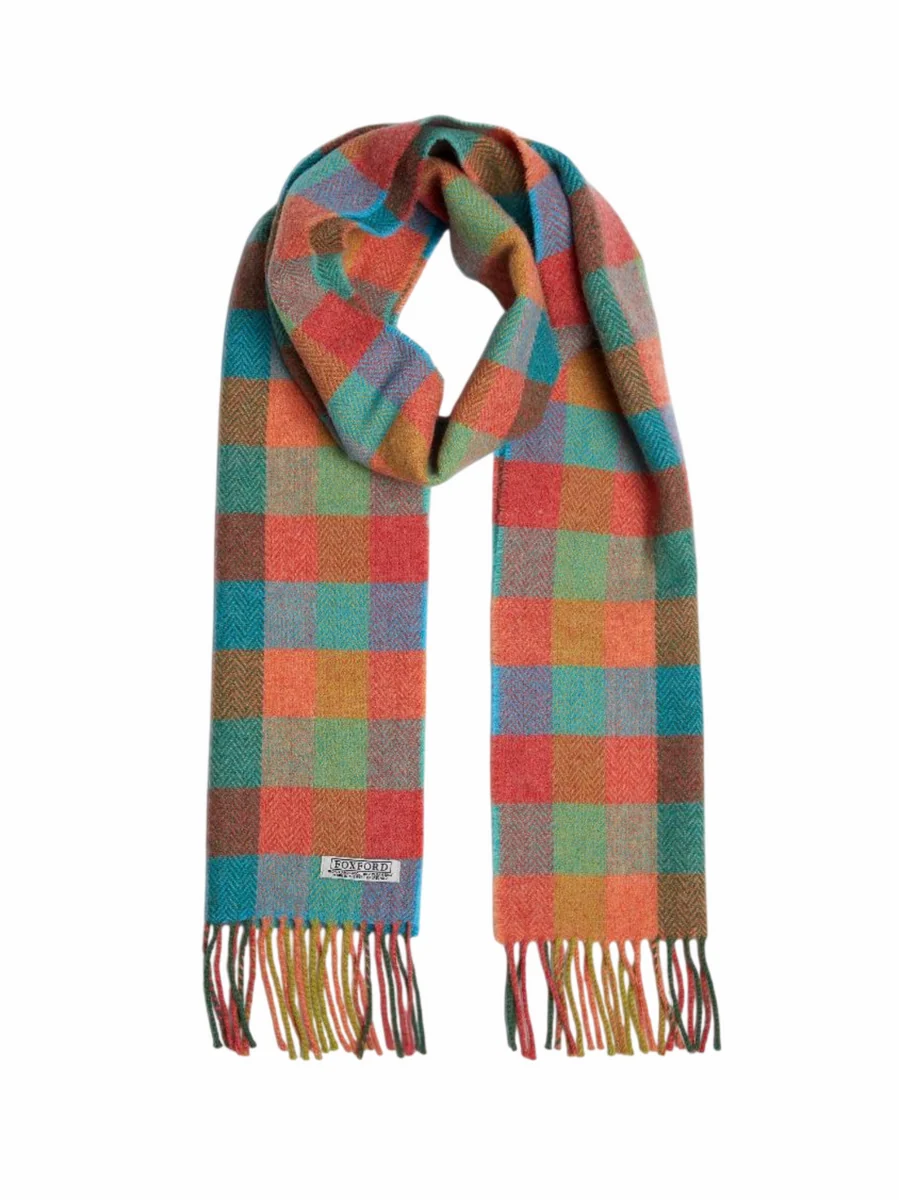 Convenient Foxford Multi-Colour Lambswool Scarf Fashionable