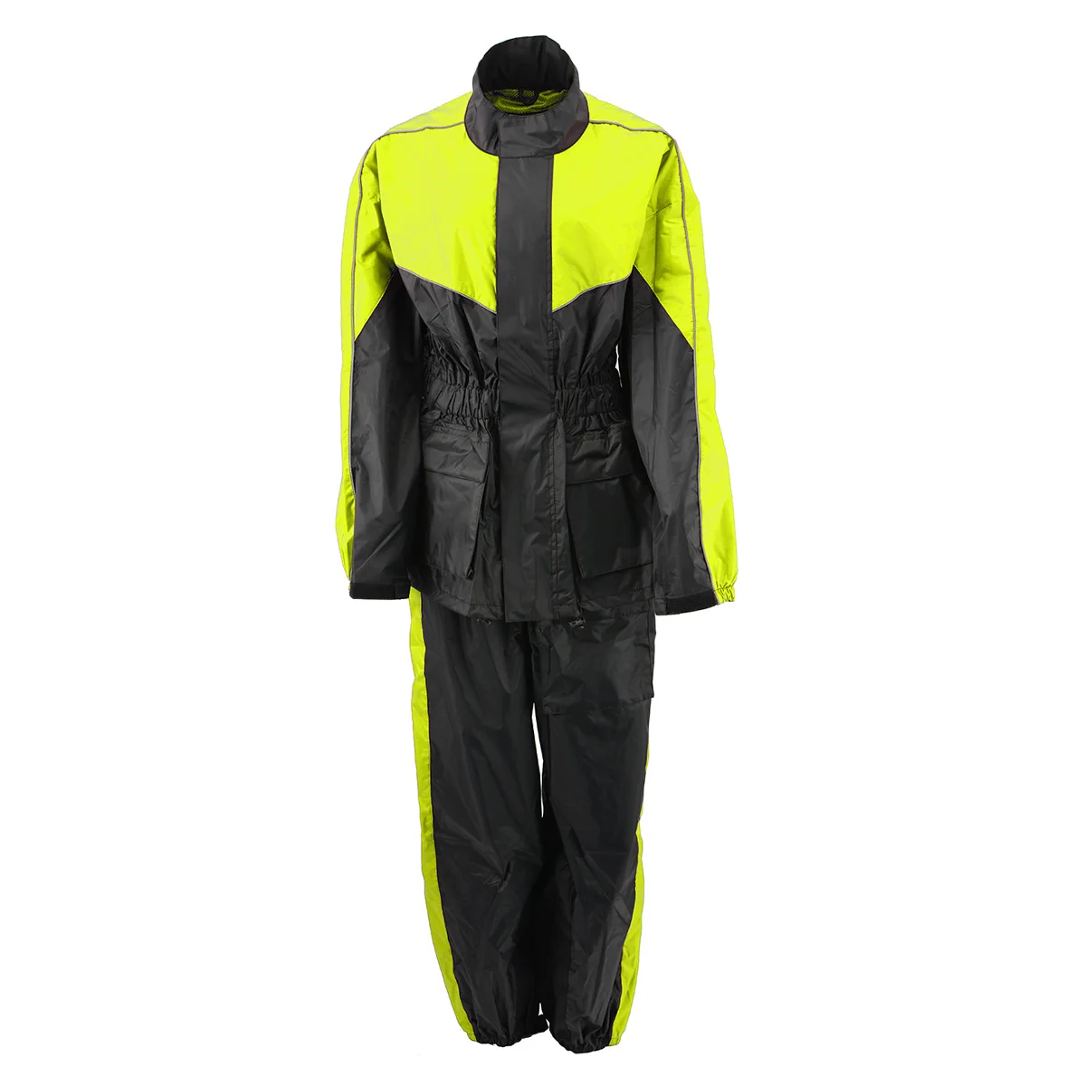 Smart NexGen Ladies XS5001 Black and Hi-Vis Yellow Water Proof Rain Suit with Reflective Piping High-Quality