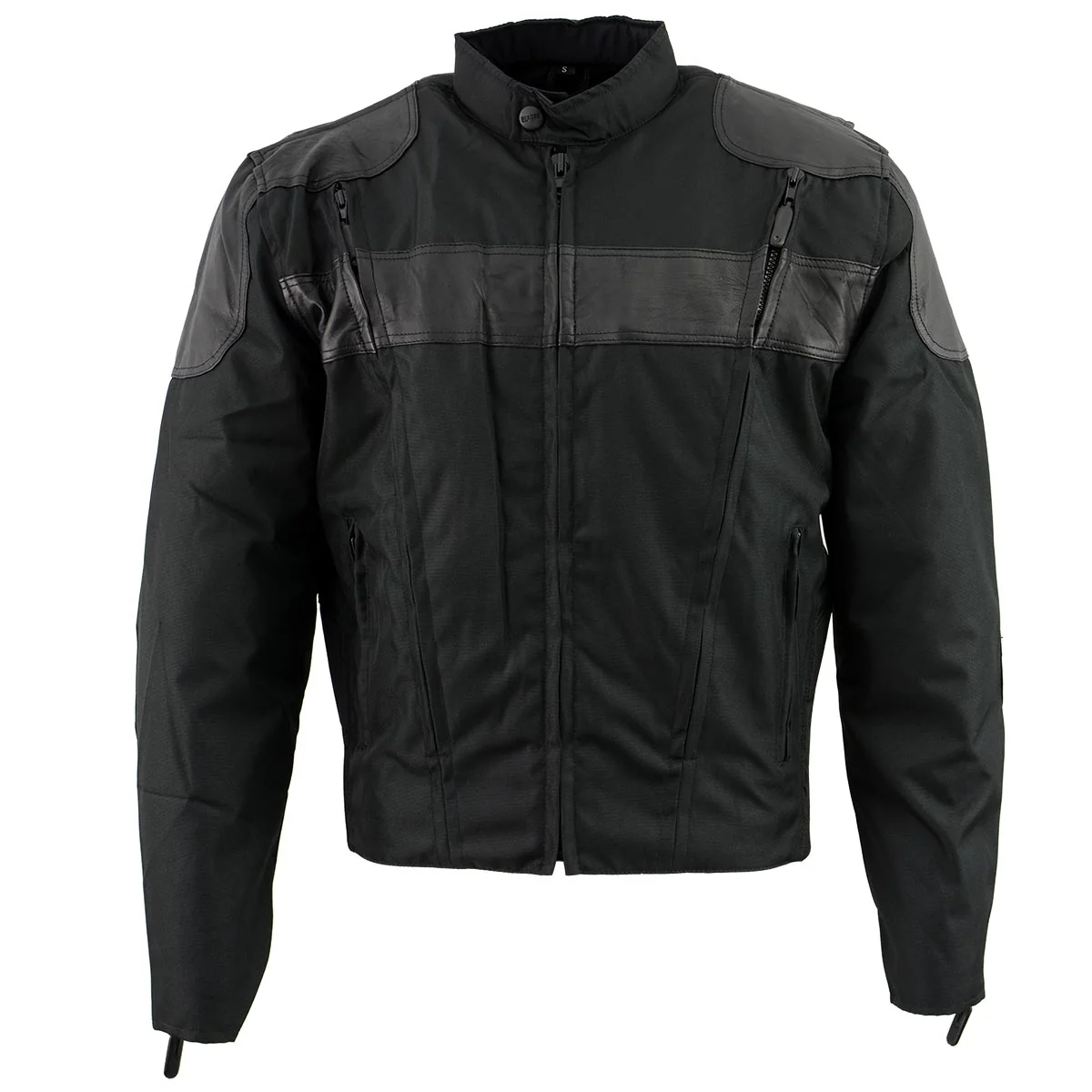 High-Performance NexGen Men s SH2177 Black Leather and Textile Vented Racer Jacket Eco-Friendly