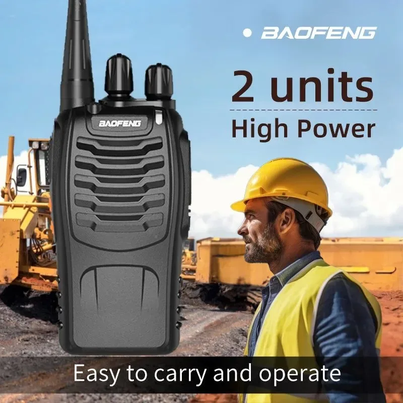 Reusable BF-888S UHF Walkie Talkie 2PCS Set - High Power Channel 16 Flashlight Portable Two-Way Radio for Children's Toys Selected