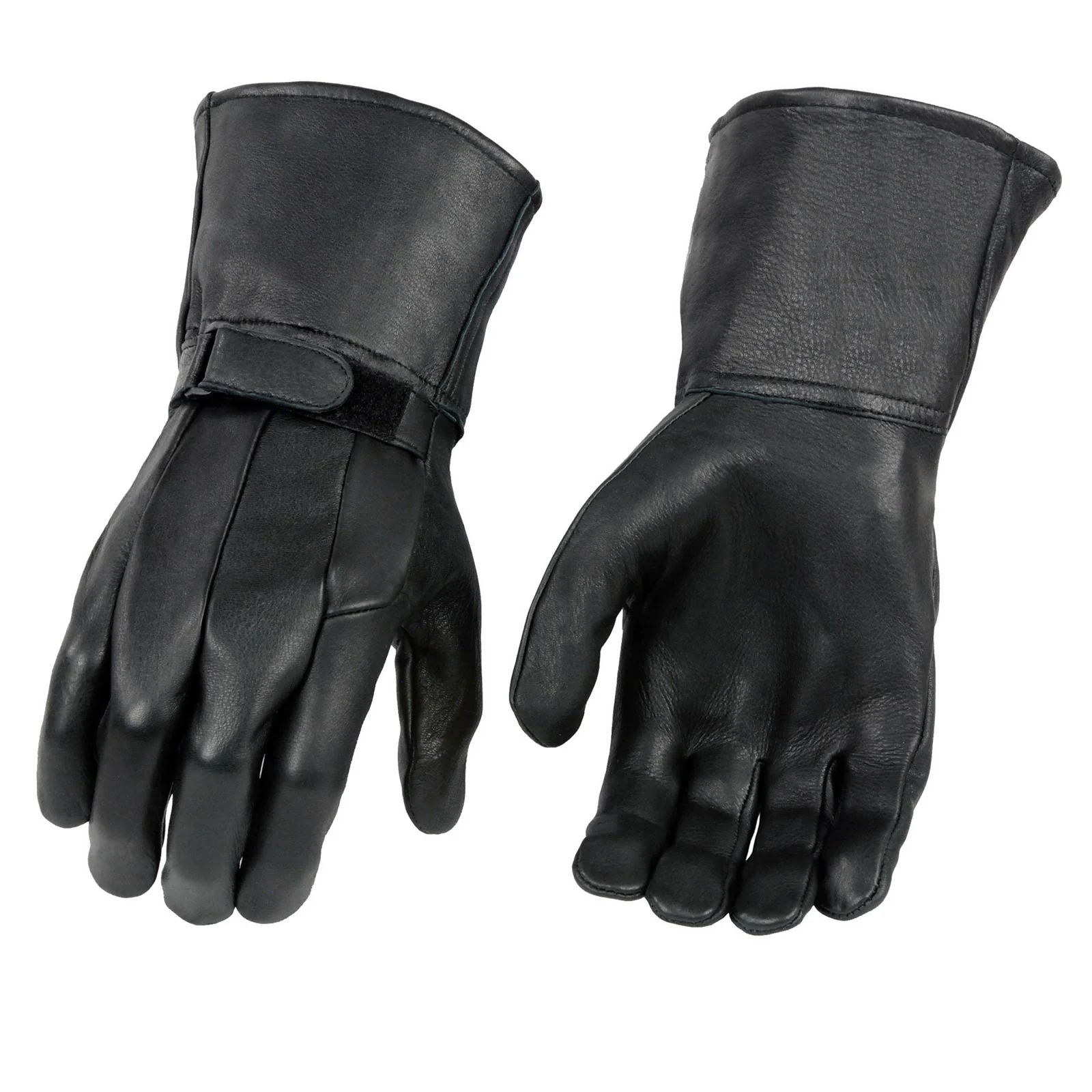 Detailed Milwaukee Leather SH864 Men's Gauntlet USA Deerskin Leather Unlined Motorcycle Winter Gloves Responsible