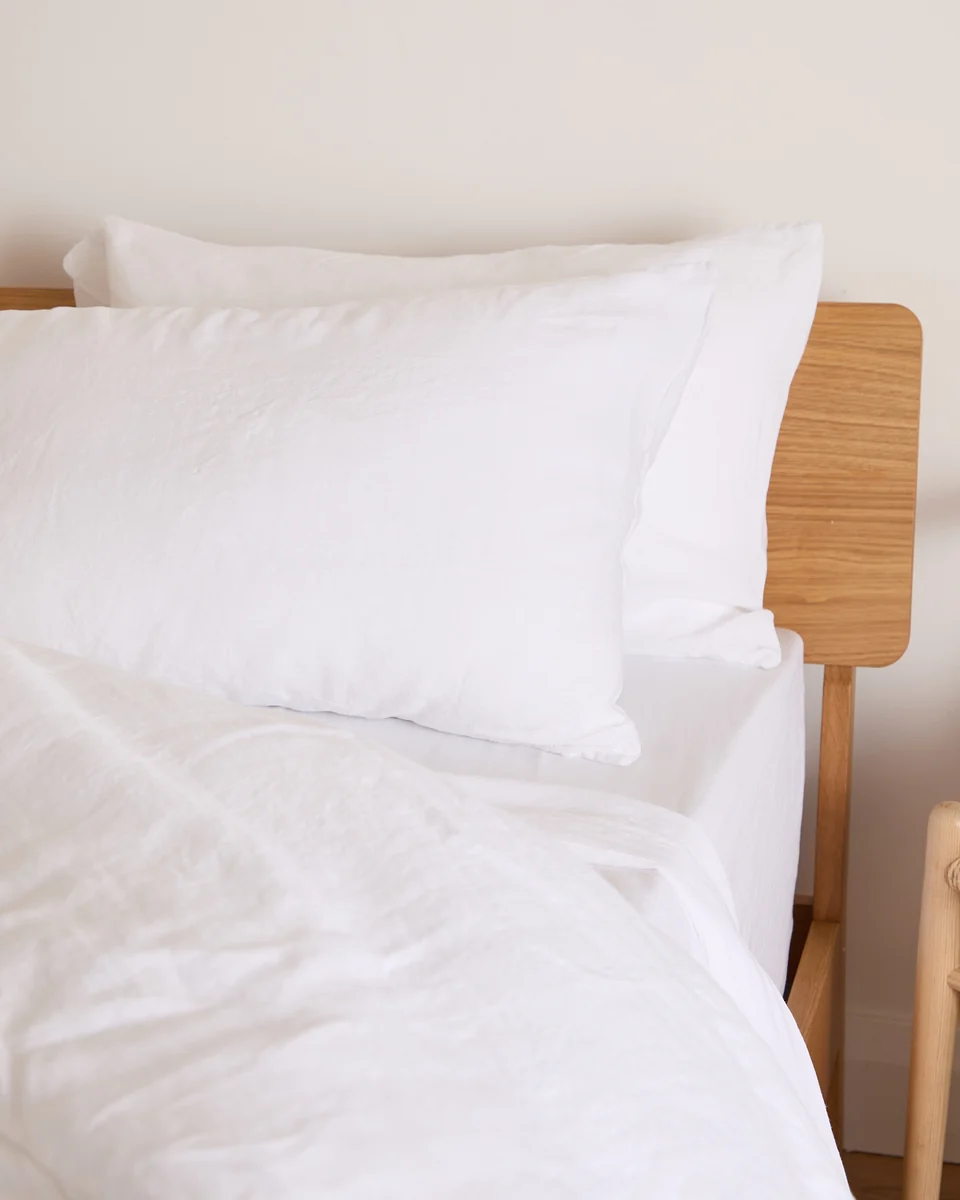 Original Design Foxford White Pure Linen Pillowcase Exceptional