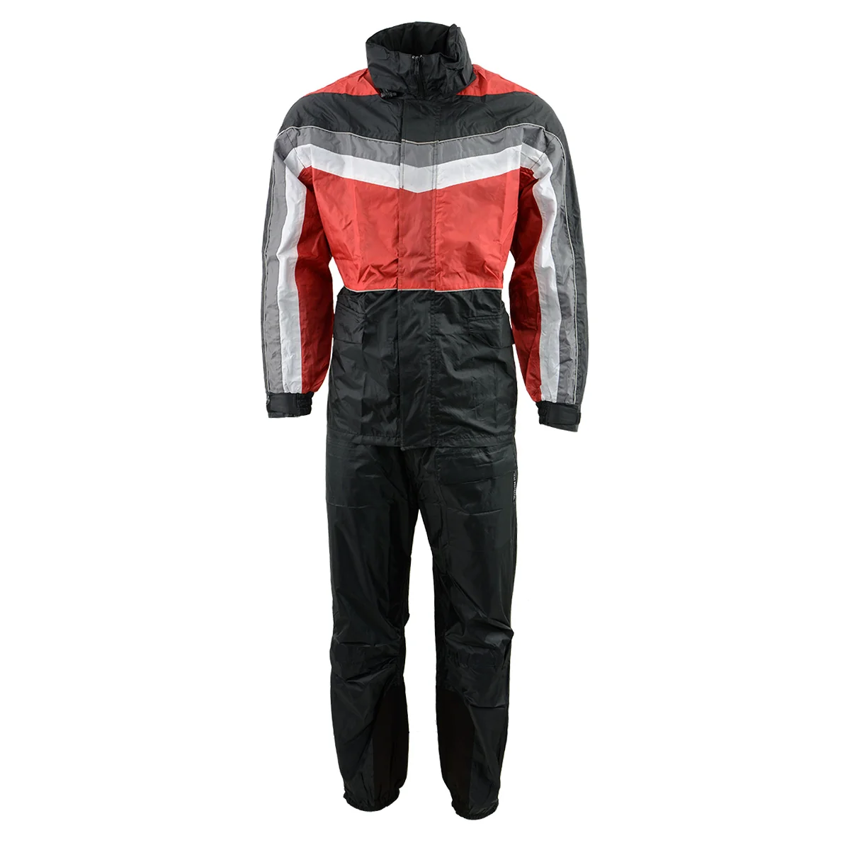 Prestigious NexGen Men's SH2226 Black and Red Hooded Water Proof Rain Suit Recyclable