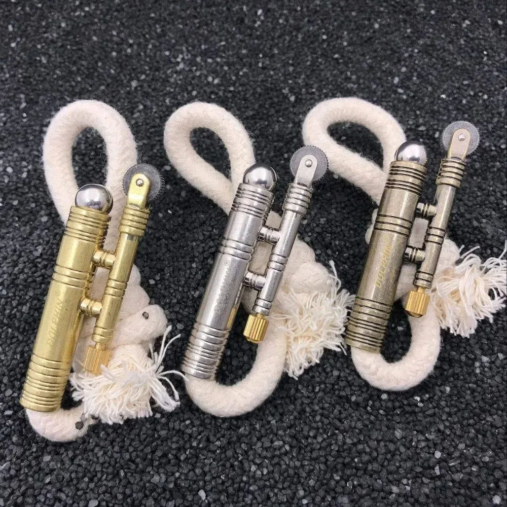 Reliable Metal Windproof Kerosene Lighter - Portable Fire Rope Outdoor Camping Survival Ignition Tool - Retro Flint Igniter Men's Gift Safe