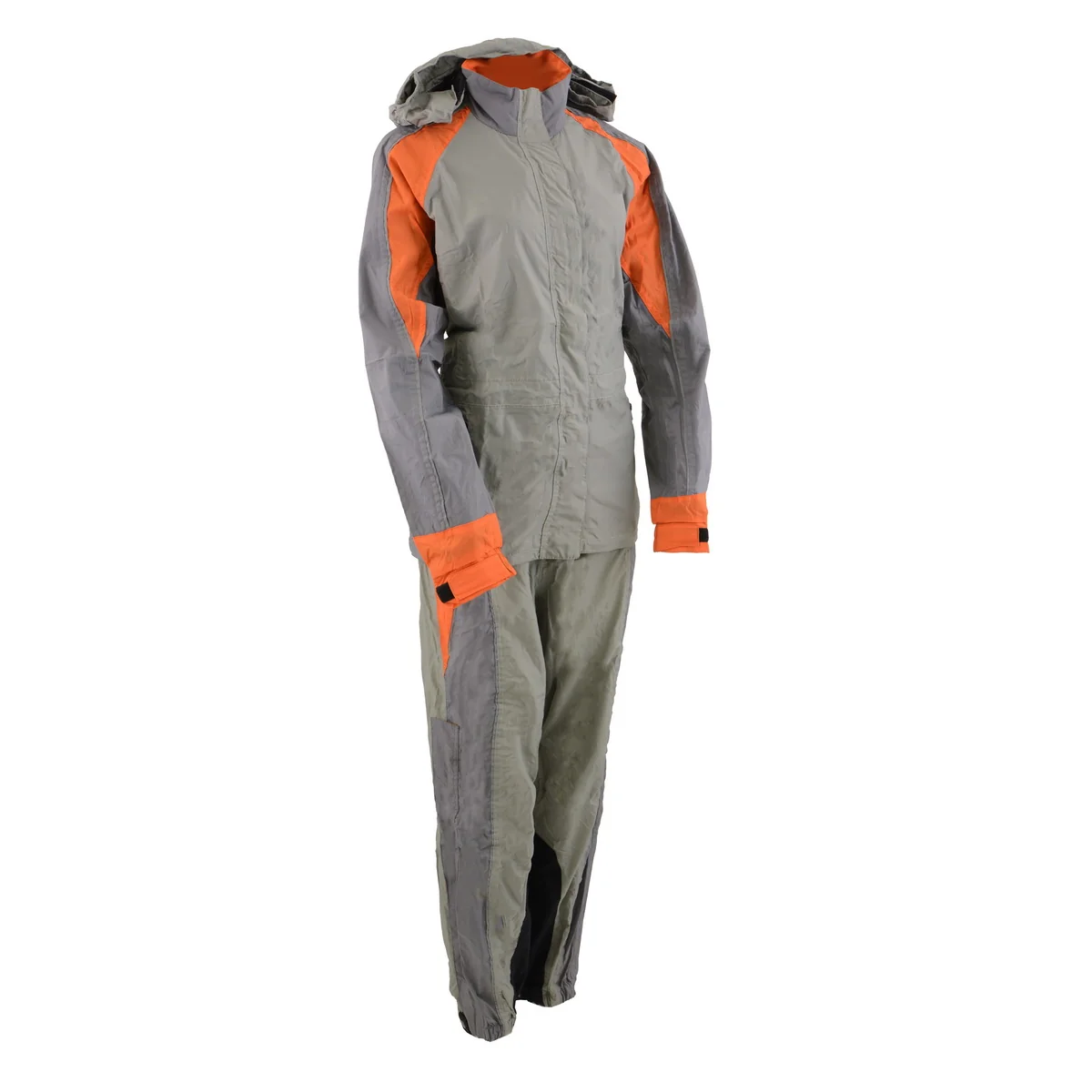 Exclusive Milwaukee Leather SH2336SGO Women's Gray and Orange Rain Suit Water Resistant with Reflective Piping Healthy