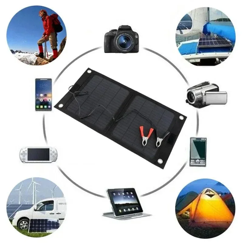 Lightweight Outdoor Portable 12V 50W Folding Solar Panel Charger Foldable Solar Cell Power Bank for Mobile Phone Hiking Battery with USB Port Innovative