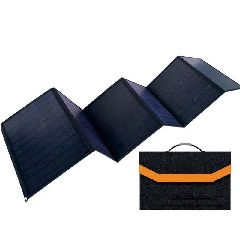 Trendy 120W 18V Foldable Solar Panel Bag with USB and DC Outputs - Portable Charger for Outdoor Travel Hiking and Camping Convenient