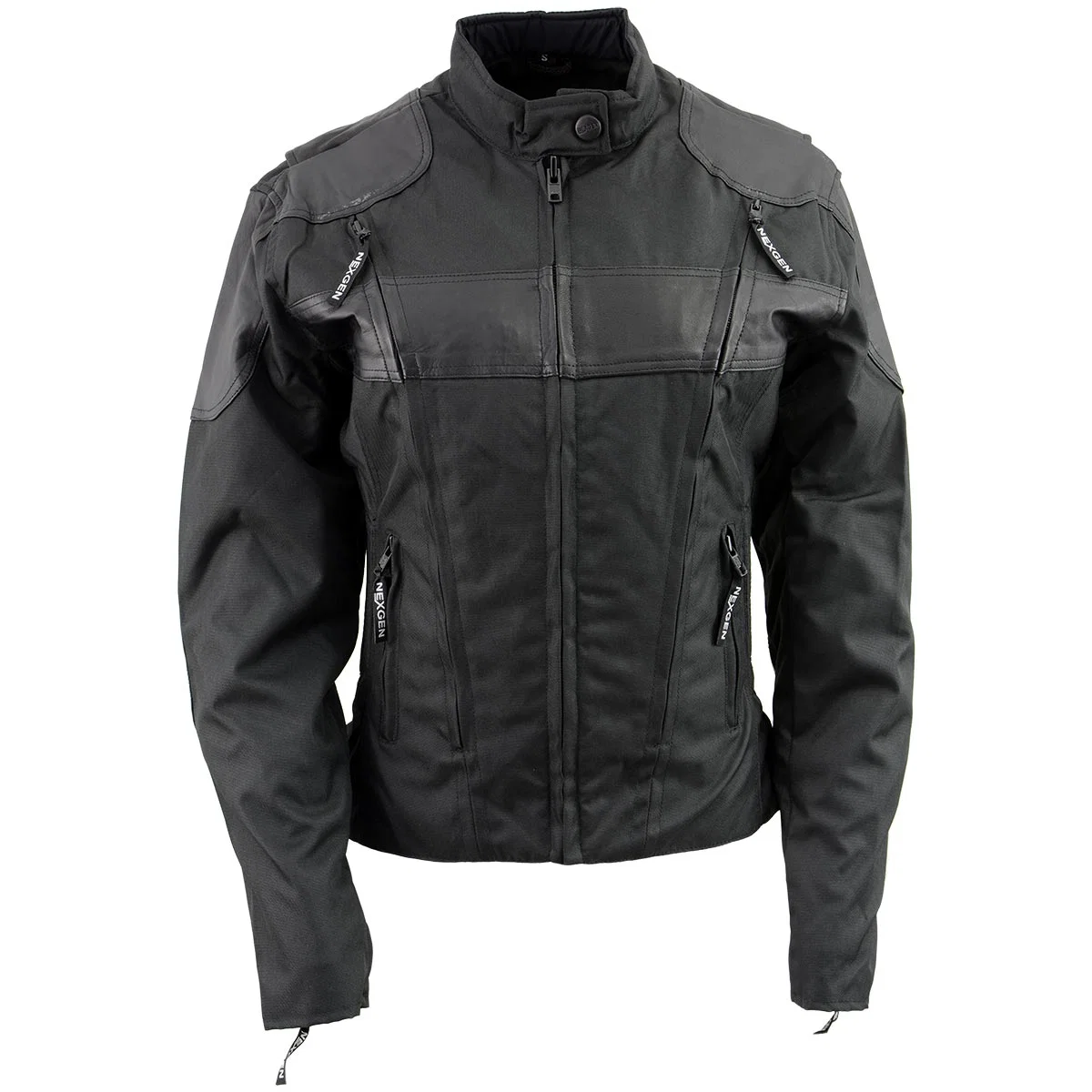 Elite NexGen SH2179 Women's Black Leather and Textile Vented Racer Jacket Reliable