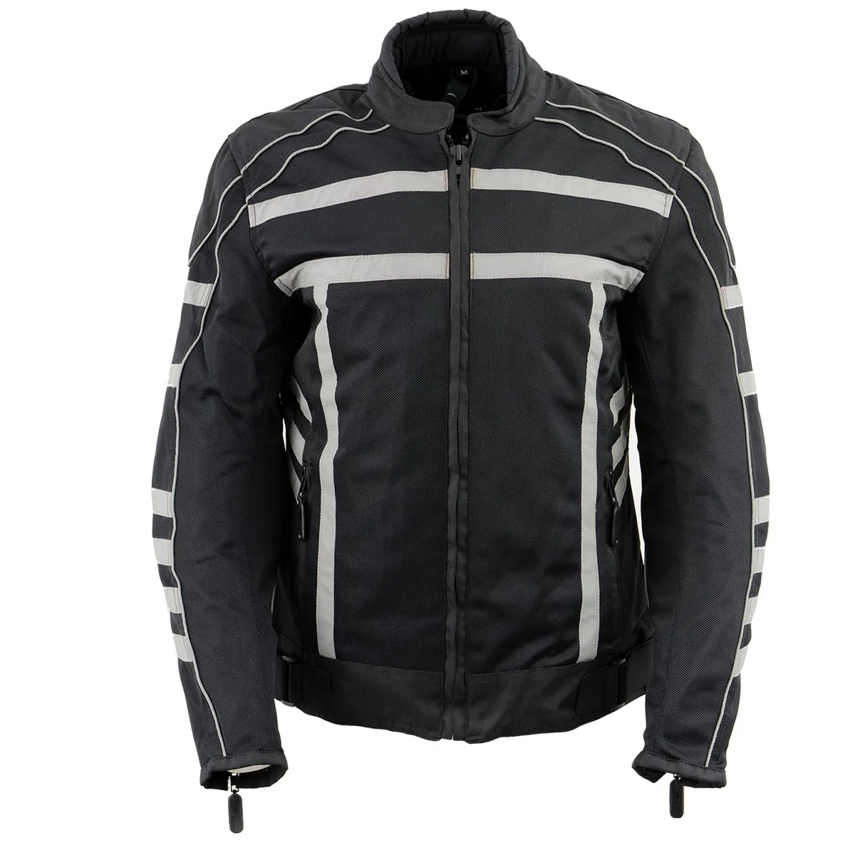 Comfortable NexGen SH2376 Women's Black and Grey Nylon with Mesh Armored Racer Jacket with Built in Rain Jacket Dependable