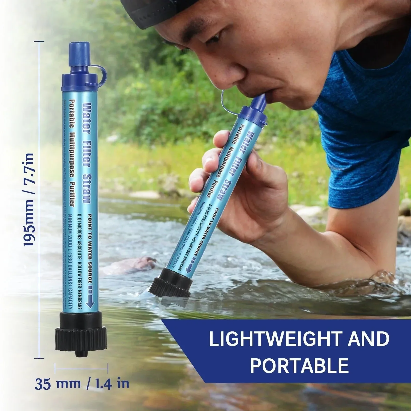 Selected Portable Hiking Water Purifier – 5-Stage Personal Filter System with 2000L Capacity for Camping Hunting Emergency Enhanced