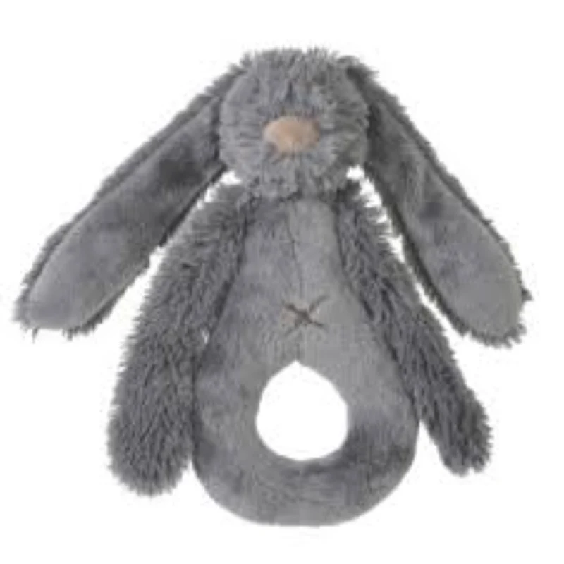 Green Deep Grey Rabbit Rattle Sustainable