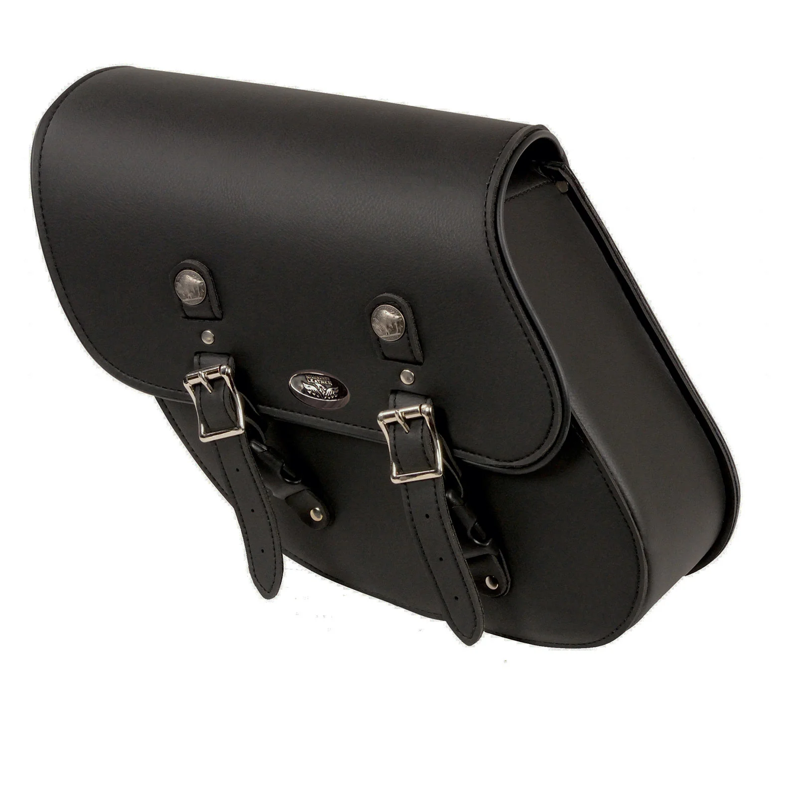Artisan Milwaukee Leather SH638 Black PVC Medium Size Left Side Swing Arm Motorcycle Bag High-Grade