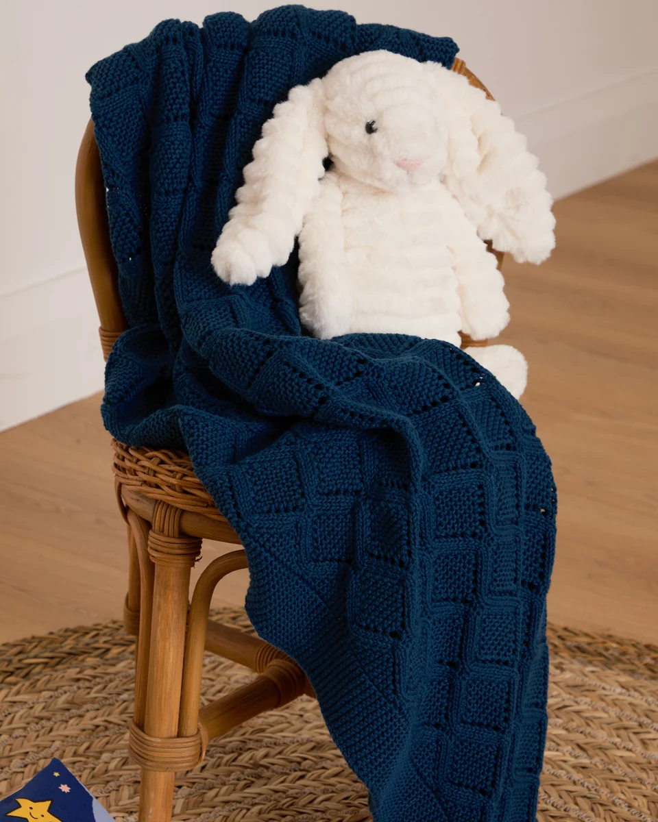 Casual Foxford Cellular Cotton Baby Blanket- Indigo Responsible