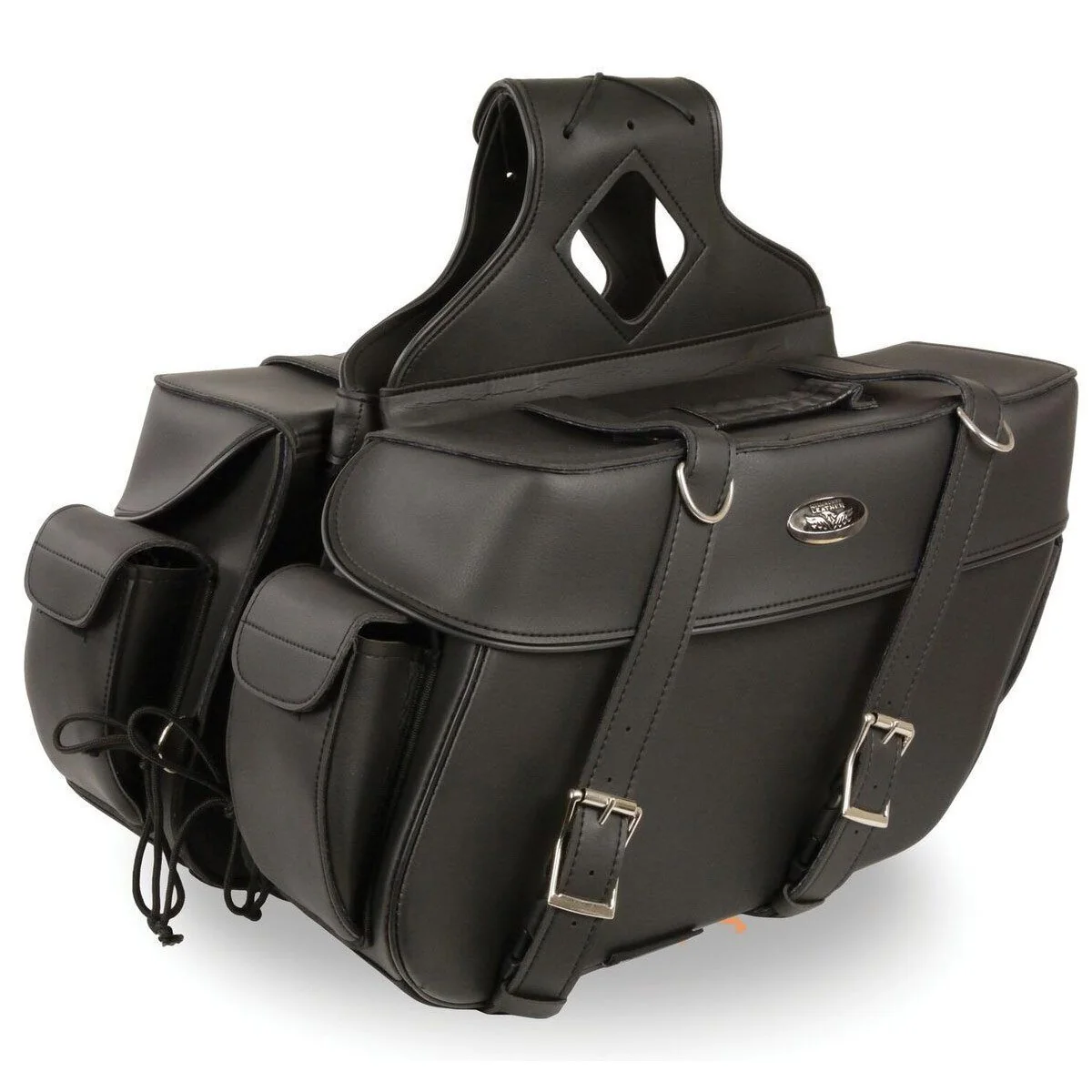 Functional Milwaukee Leather SH57401ZB Black Large Zip-Off PVC Throw Over Motorcycle Saddlebags Elite