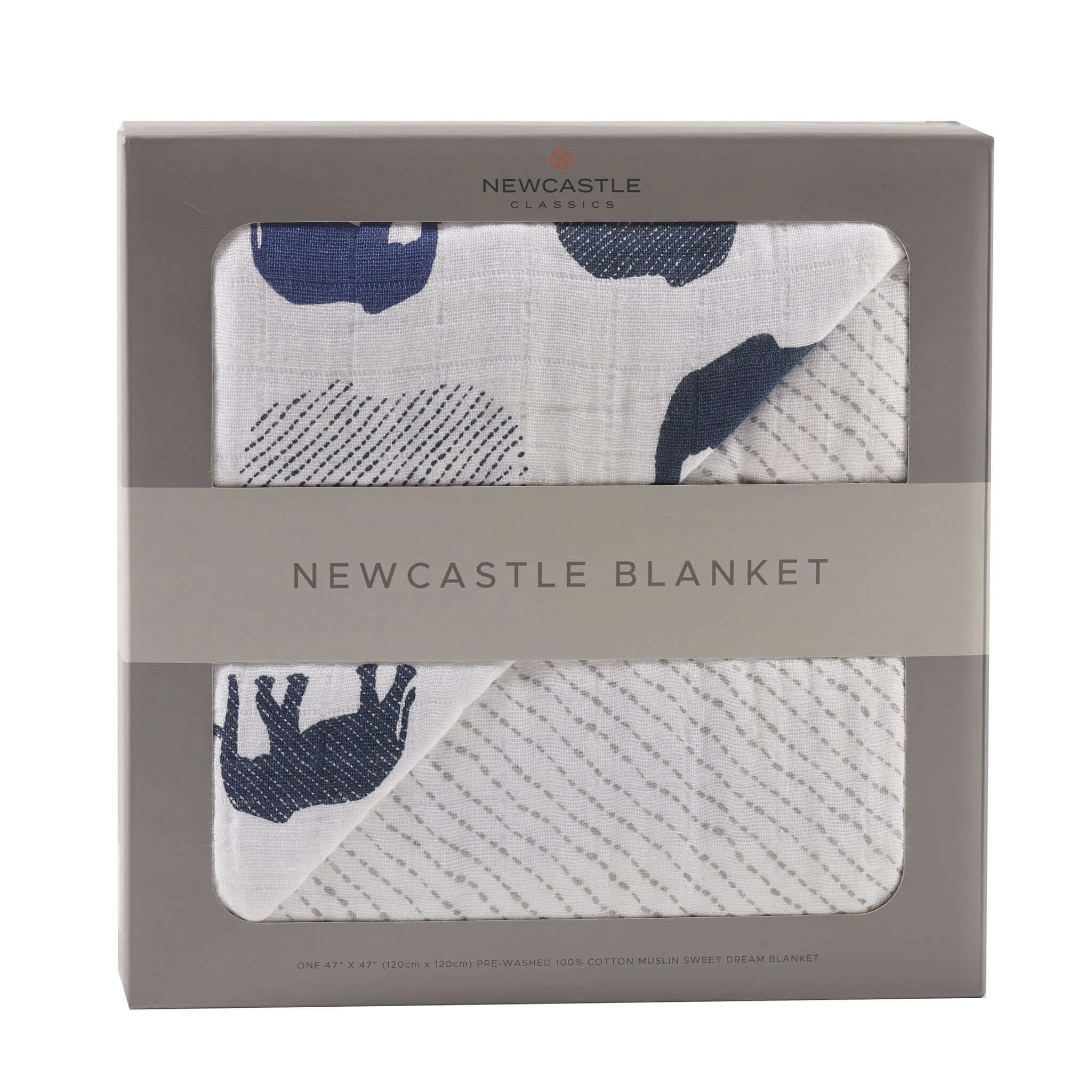 Effective Blue Elephants Muslin Blanket Fine Crafted