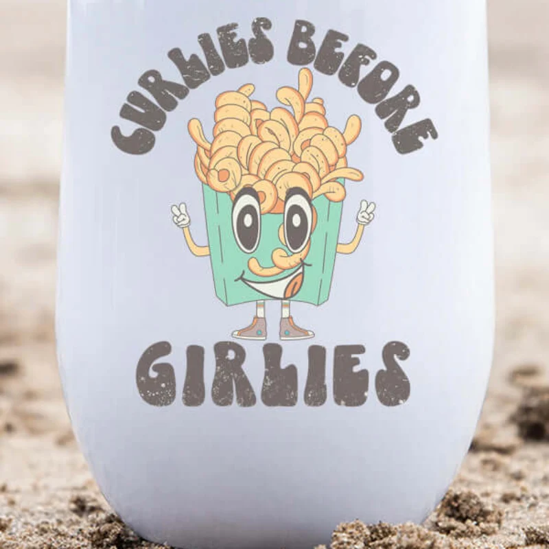 Environmentally Friendly Valentine Curlies Wine Tumbler Reusable