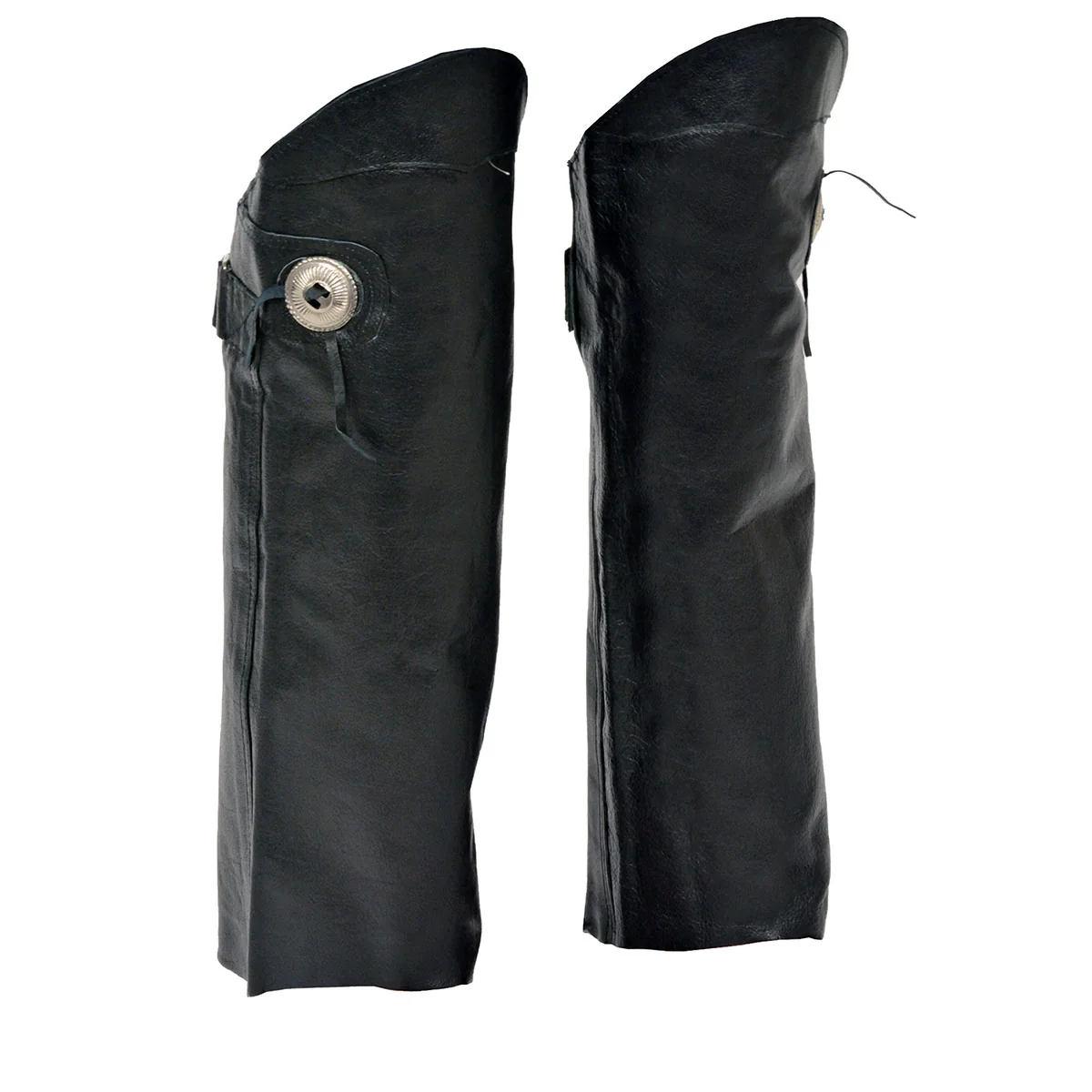 Fine Crafted Milwaukee Leather SH1199 Women's Black Leather Short Chaps with Conchos Sustainable