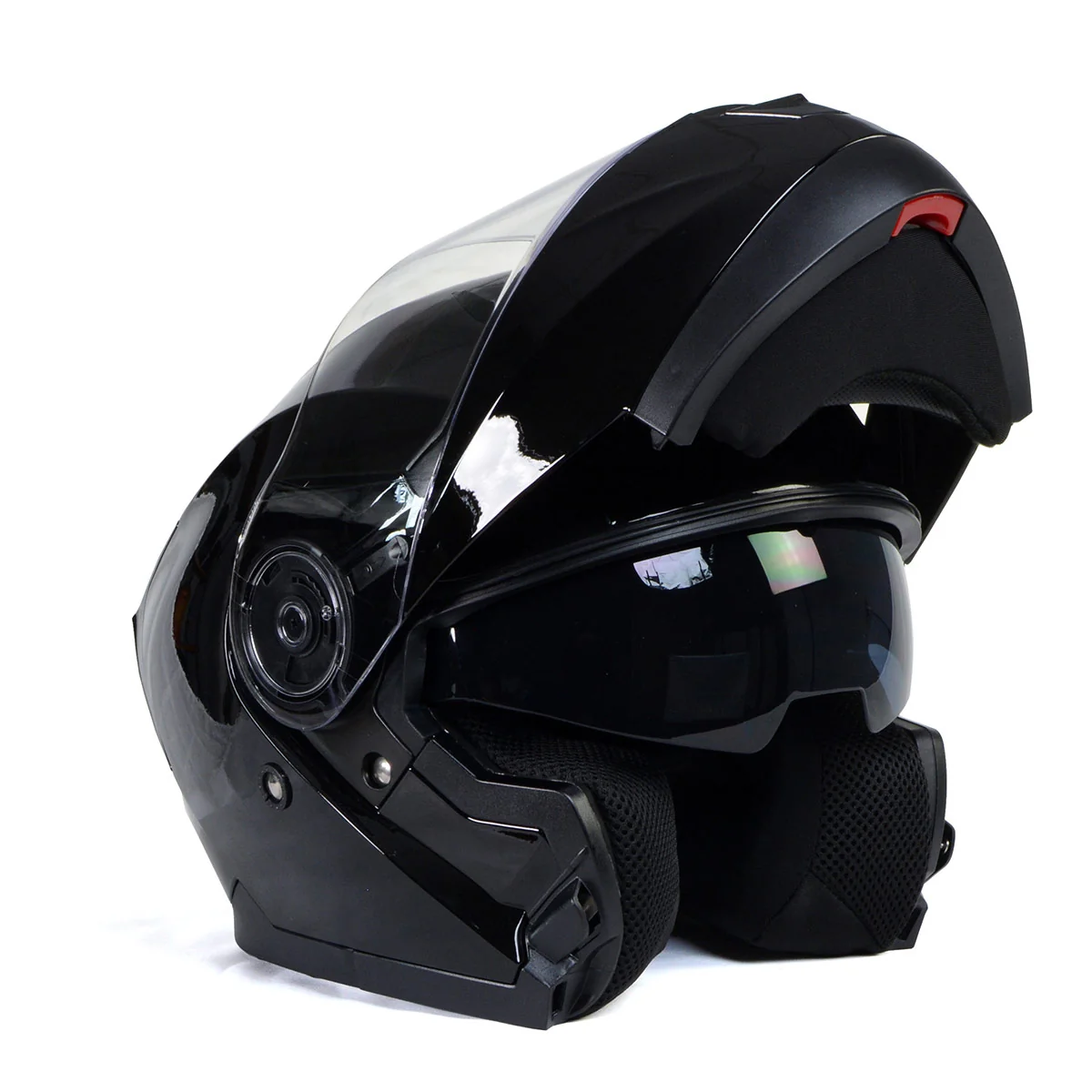 Breathable Milwaukee Helmets MPH9815DOT Breeze Gloss Black Advanced Motorcycle Modular Helmet Biker w Drop Down Visor Convenient