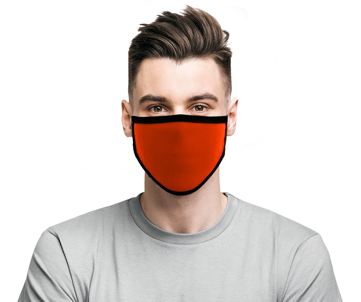 Certified Milwaukee Leather MP7924FM 'Black and Orange' 100 Cotton Protective Face Mask with Optional Filter Pocket Authentic