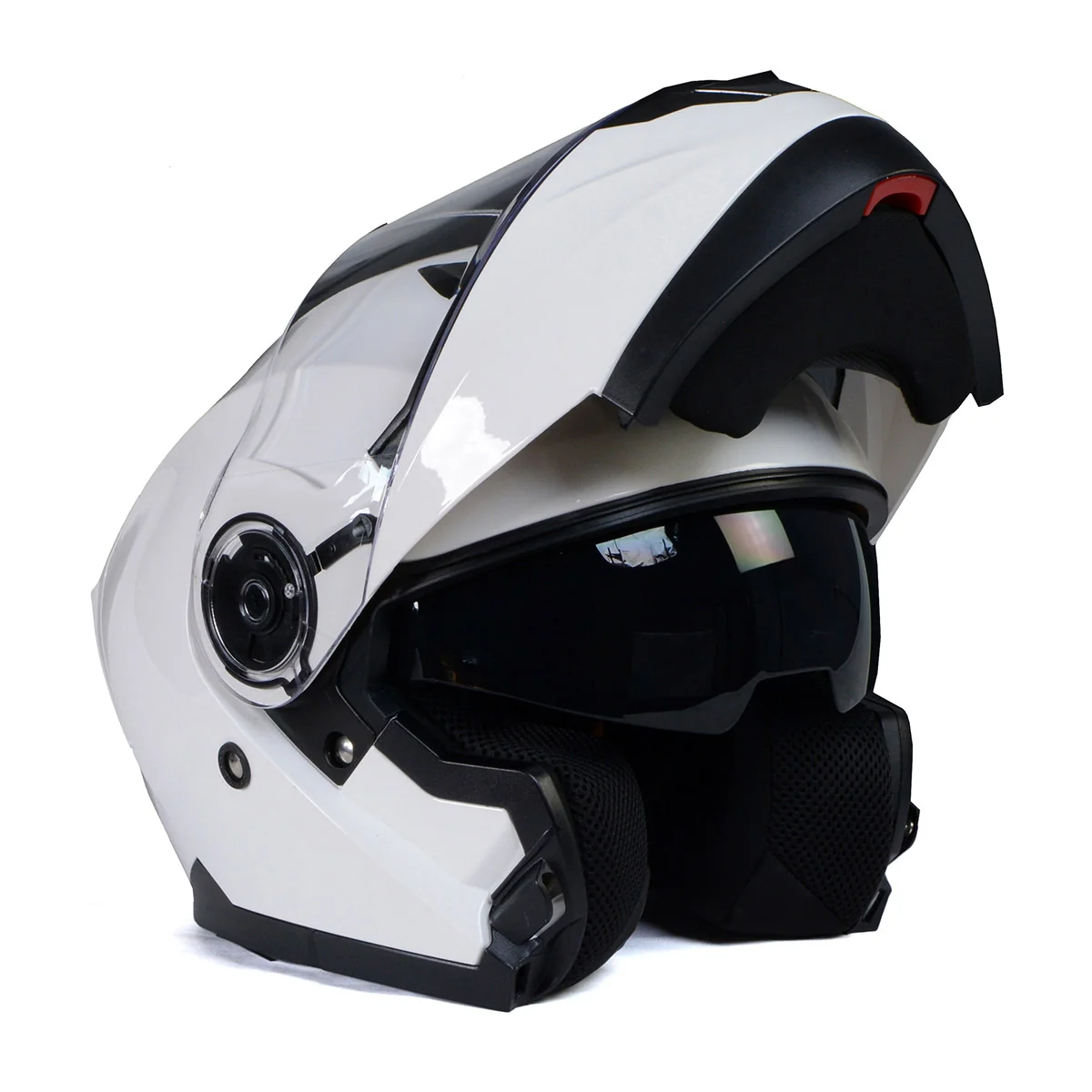 High-Quality Milwaukee Helmets MPH9816DOT Breeze White Advanced Motorcycle Modular Helmet Biker w Drop Down Visor Soft