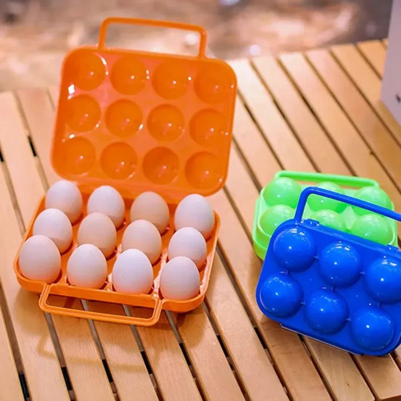 Environmentally Friendly 6 12 Grid Egg Storage Box - Plastic Travel Portable Kitchen Utensils for Outdoor Picnic BBQ Camping Tableware Convenient