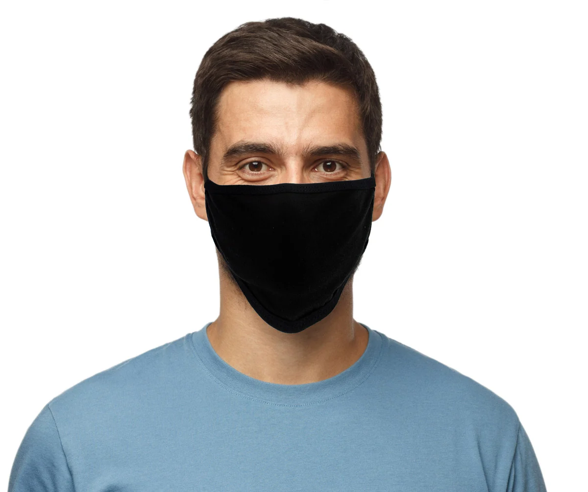 High-End Milwaukee Leather MP7924FM 'Solid Black' 100 Cotton Protective Face Mask with Optional Filter Pocket Sustainable