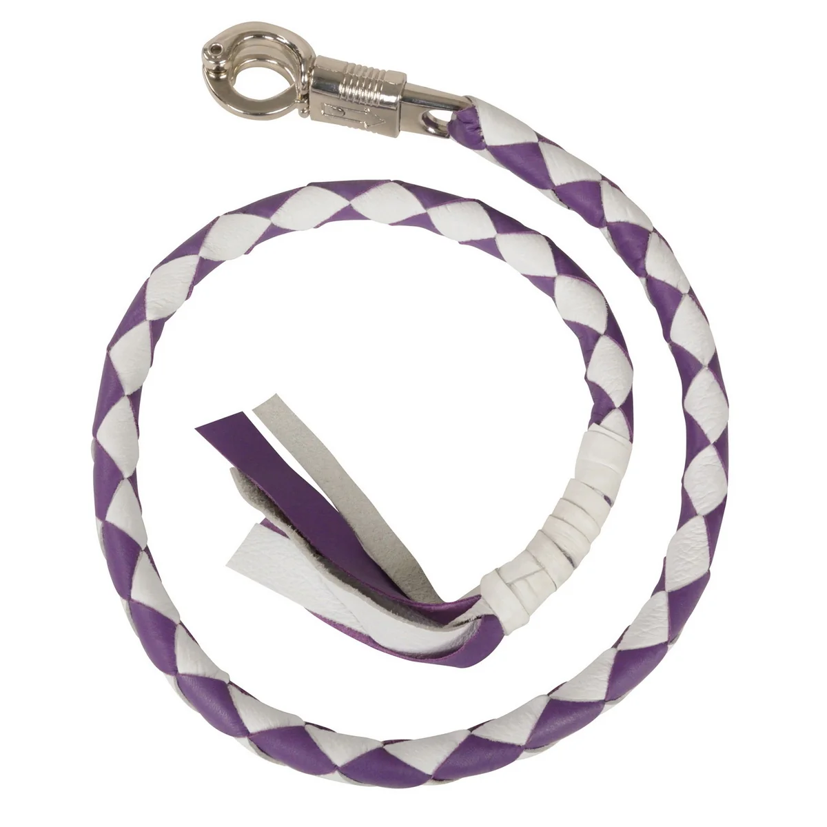 Smart Milwaukee Leather 36'' Leather Whip - White and Purple Get Back Whip for Handlebar - Biker Whip - MP7900 Reliable
