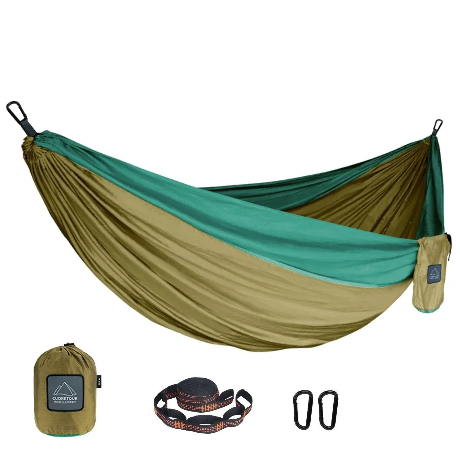 Refined Portable Nylon Parachute Fabric Hammock - Single and Double Size for Camping Hiking and Garden Sophisticated