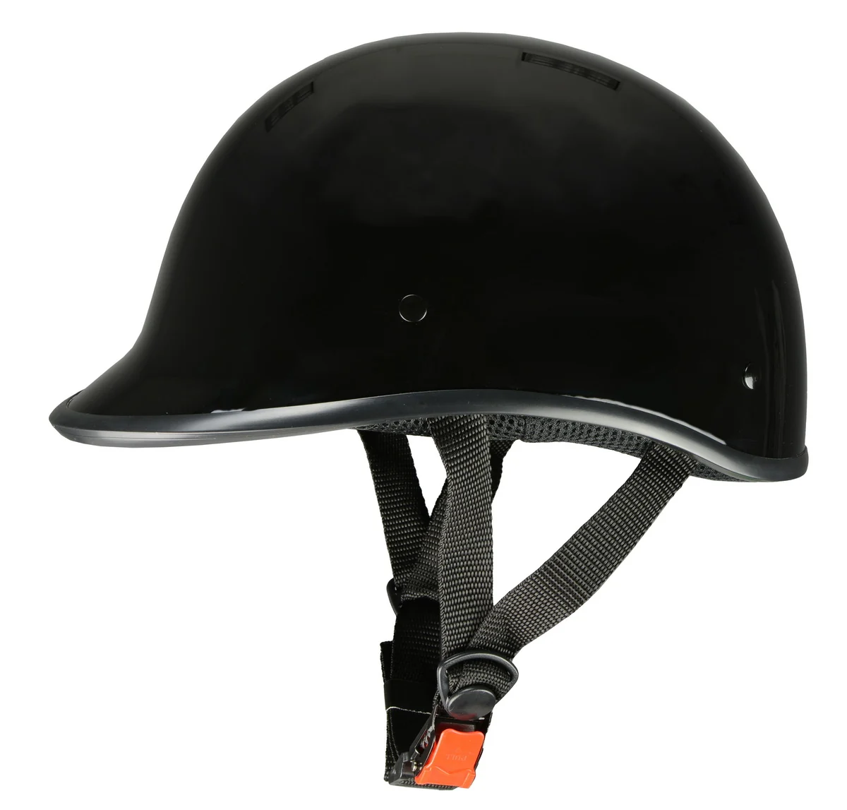 Classic Milwaukee Performance Helmets MPH9861N Derby Novelty Glossy Black Half Helmet Fine