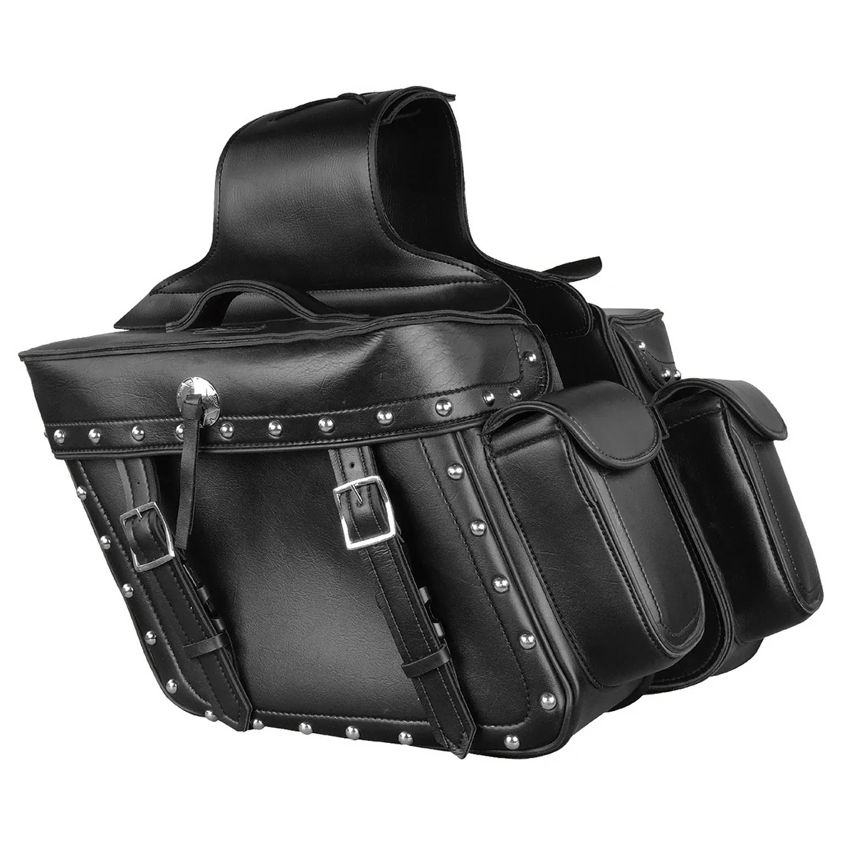 Artisan Milwaukee Performance MP8310 Black Zip Off PVC Studded Throw Over Saddlebags Prestigious