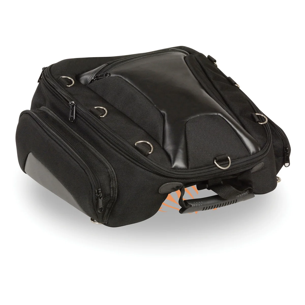 Durable Milwaukee Leather MP8105 Large Black Textile Motorcycle Back Rack Sissy Bar Bag with 4 Outer Pockets Sophisticated