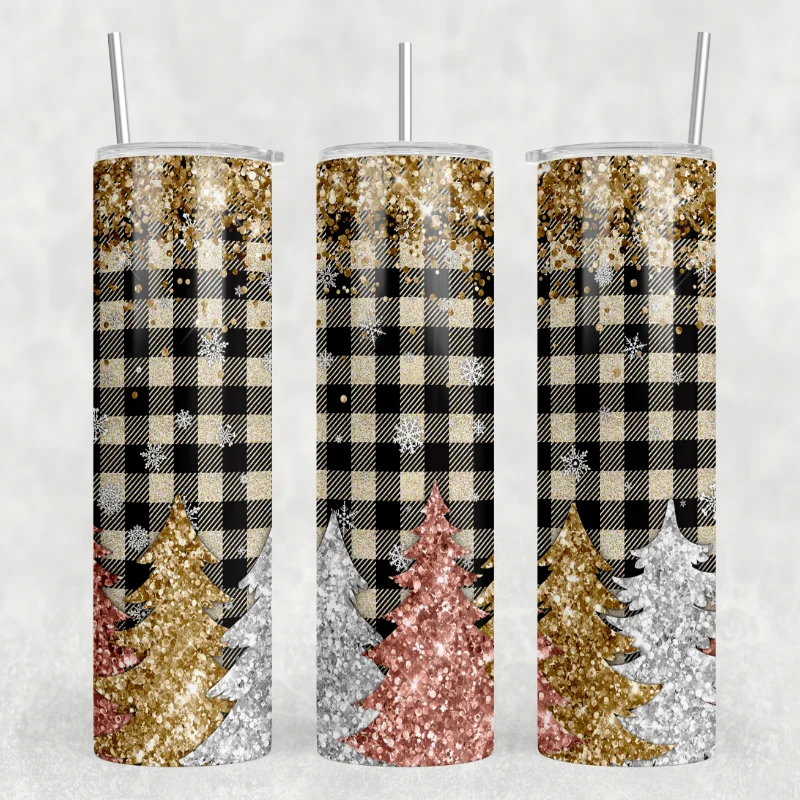 Fast Plaid Glitter Tumbler Prestigious