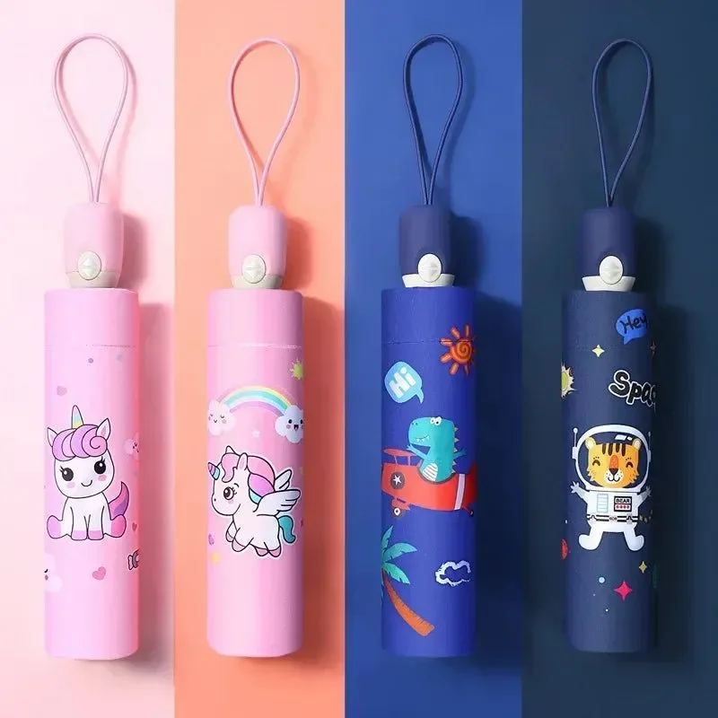 Modern Kids Dinosaur Astronaut Unicorn Umbrella – Windproof Reflective Fully Automatic 6 Styles Functional
