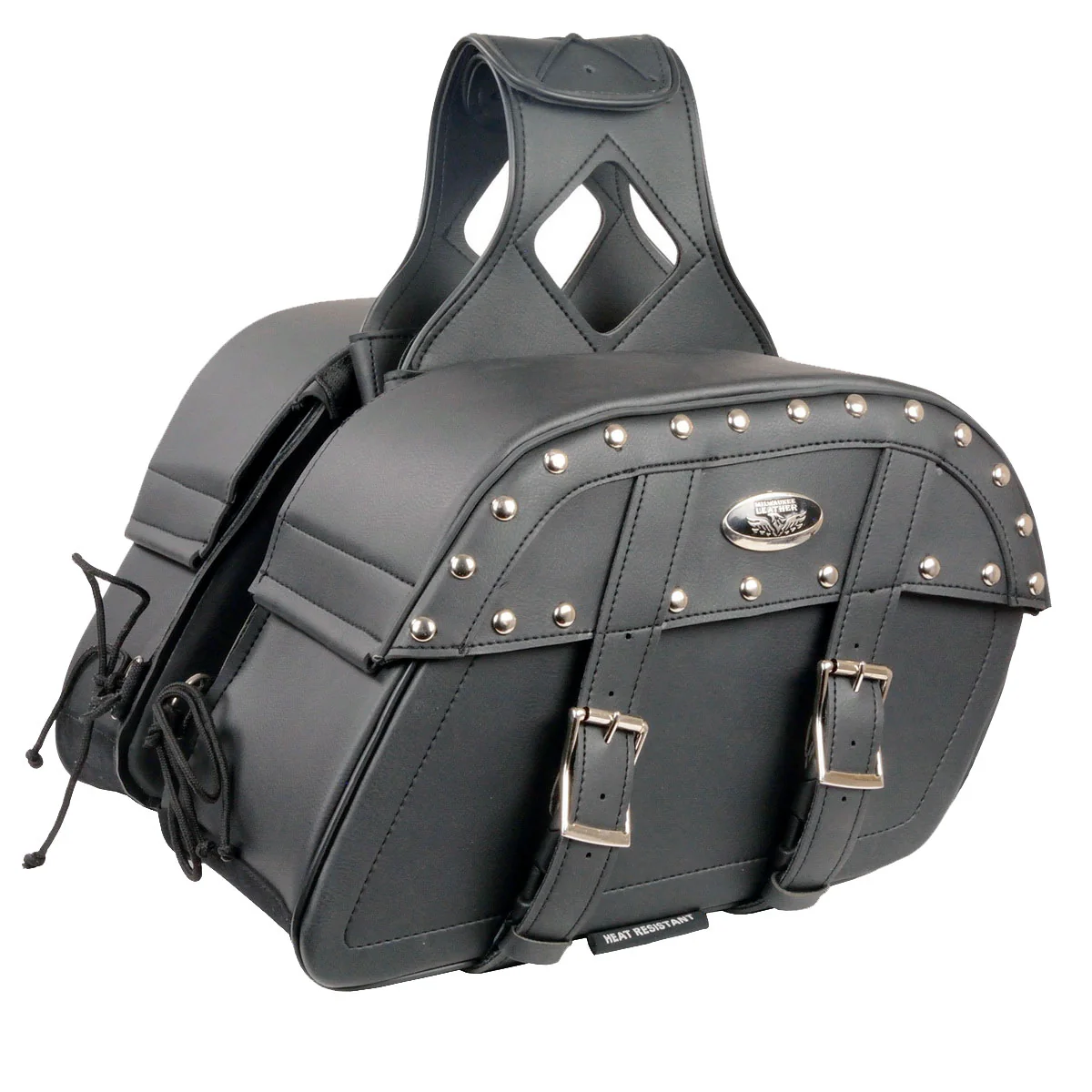Premium Material Milwaukee Leather MP8330 Black Medium Zip-Off PVC Studded Throw Over Saddlebags Eco-Friendly