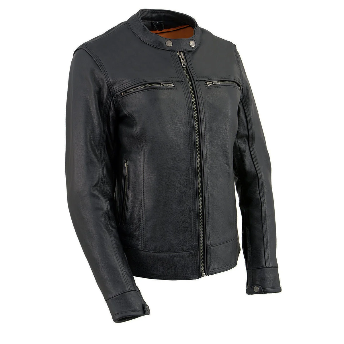 High-Grade Milwaukee Leather MLL2552 Women's Premium Black Leather Motorcycle Rider Jacket w Cool-Tec Leather Treatement High-End