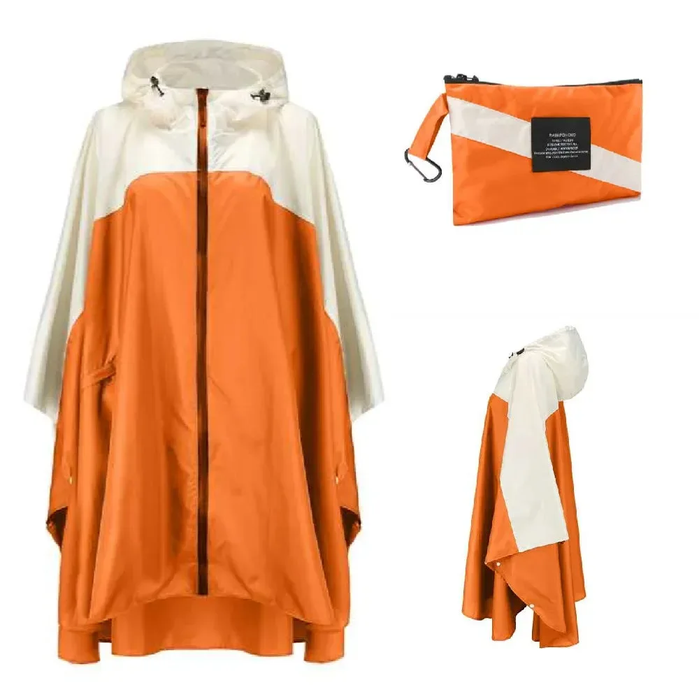 Reusable Waterproof Poncho Raincoat – Dual-Use Rain Cover Tent Unisex 22 Patterns for Hiking Cycling Practical