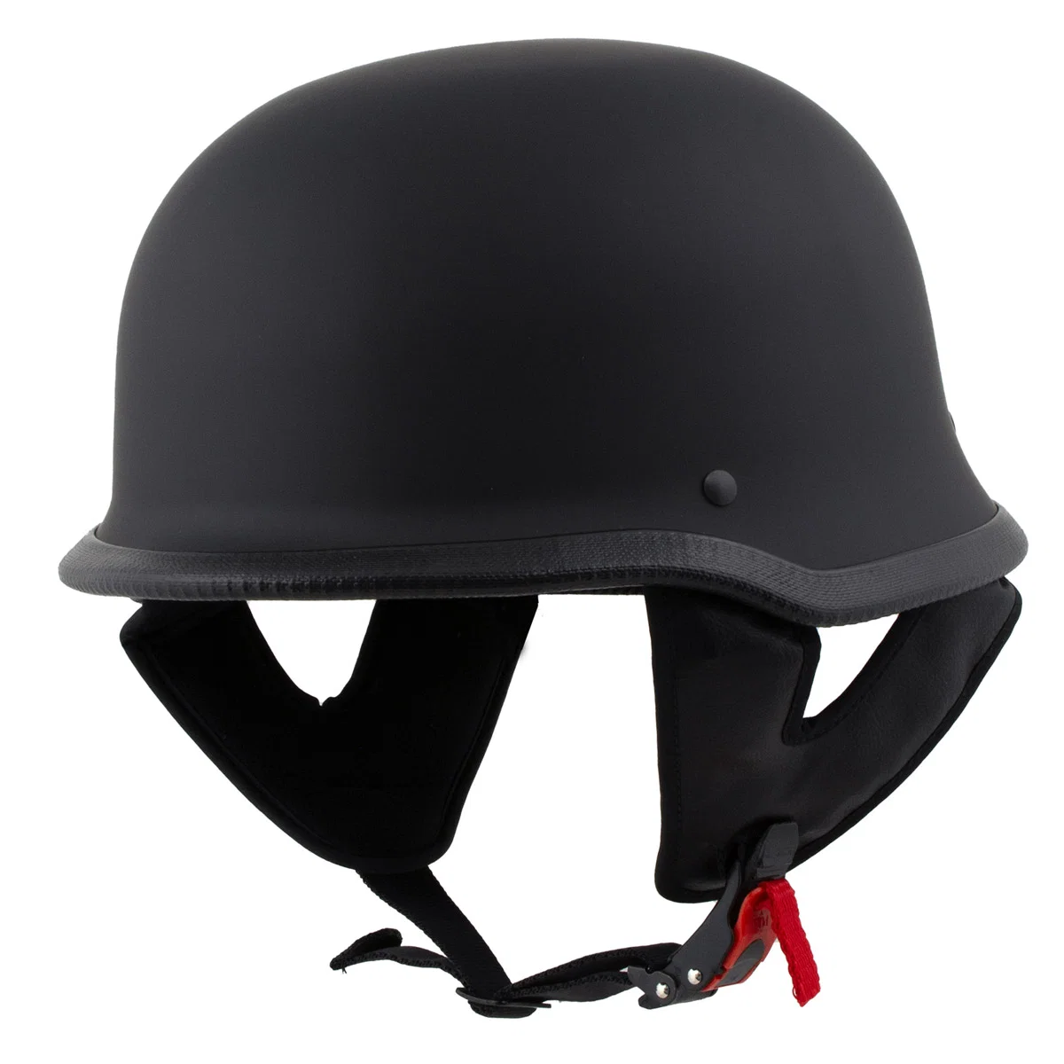 Crafted Milwaukee Helmets MPH9740DOT Motorrad DOT German Style Matte Black Half Face Motorcycle Helmet Biker Minimalist