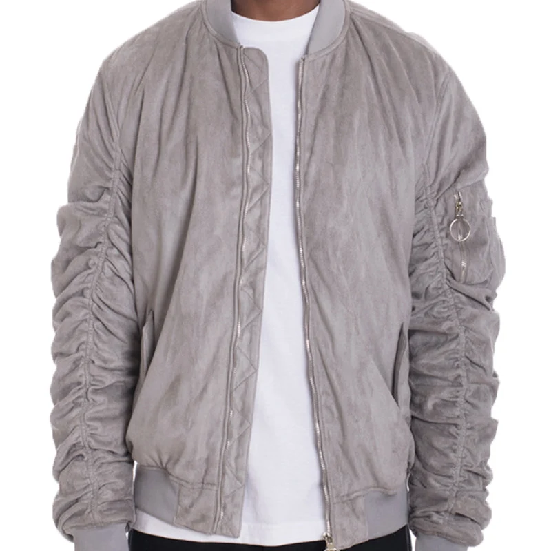 Efficient Your Style with Our Men's Faux Suede Bomber Jacket Relaxed