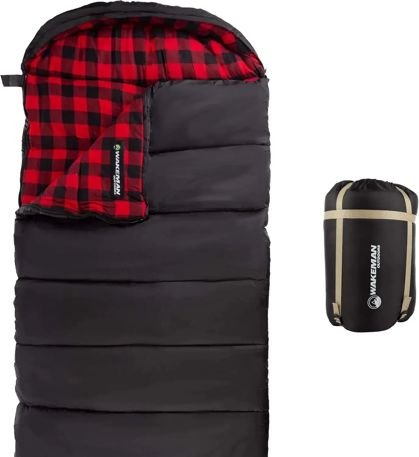 Excellent XL 3-Season Sleeping Bag with Hood - 32°F Comfort Rated for Backpacking Hiking and Camping Modern