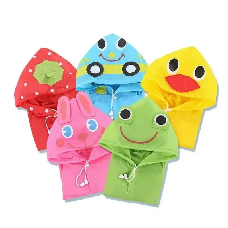 Durable Kids Cartoon Animal Raincoat – Waterproof Foldable Rain Poncho for Boys Girls Exclusive