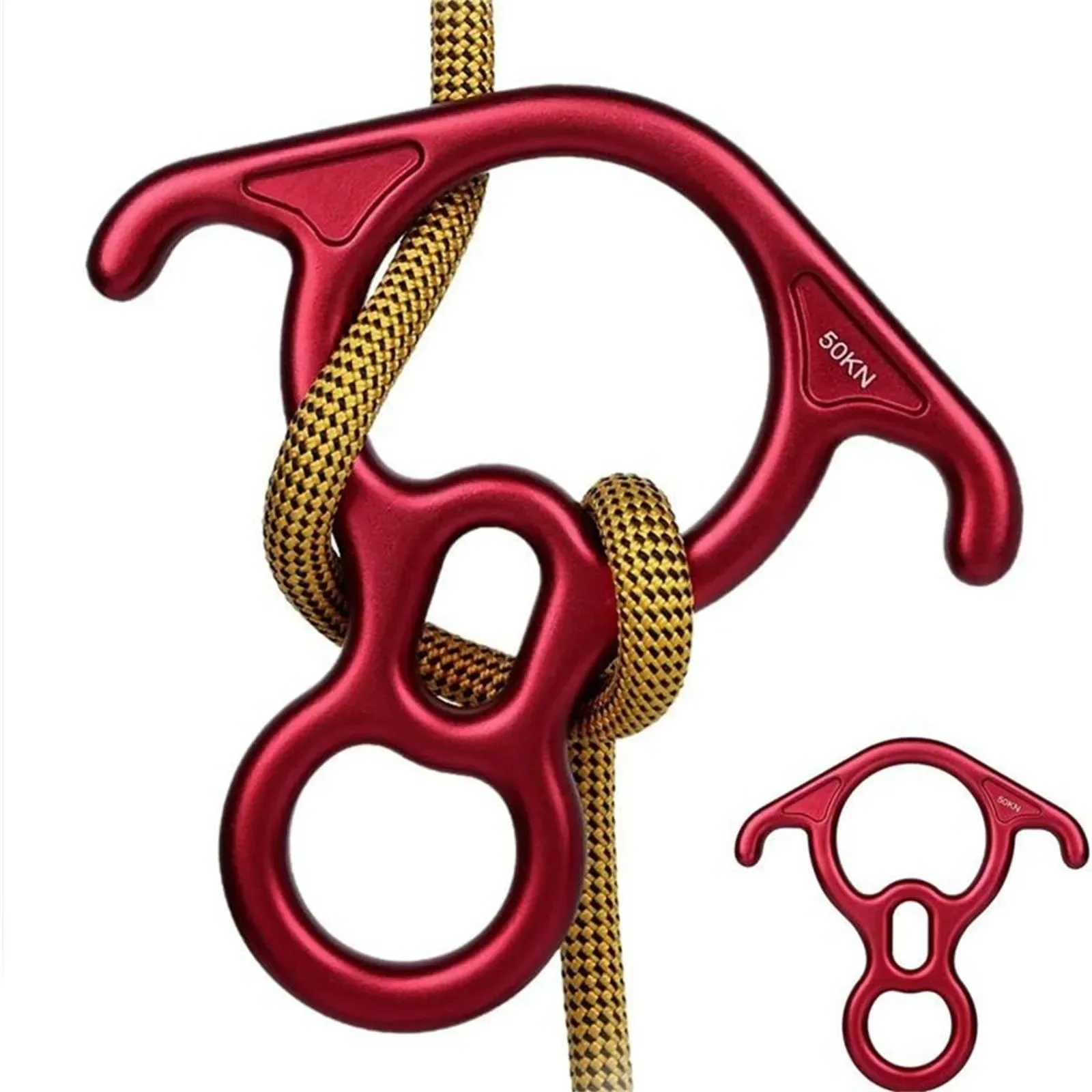 Original 50KN Rescue Figure 8 Descender – Large Bent-Ear Belay Device for Rock Climbing and Peak Rescue Effective