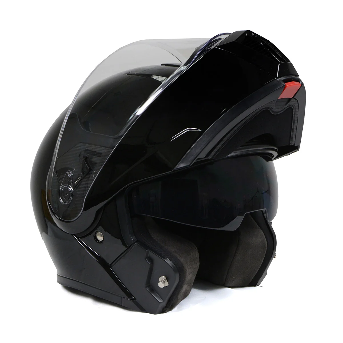 Specialty Milwaukee Helmets MPH9813DOT Gloss Black Menace DOT Motorcycle Modular Helmet w Drop Down Visor Green