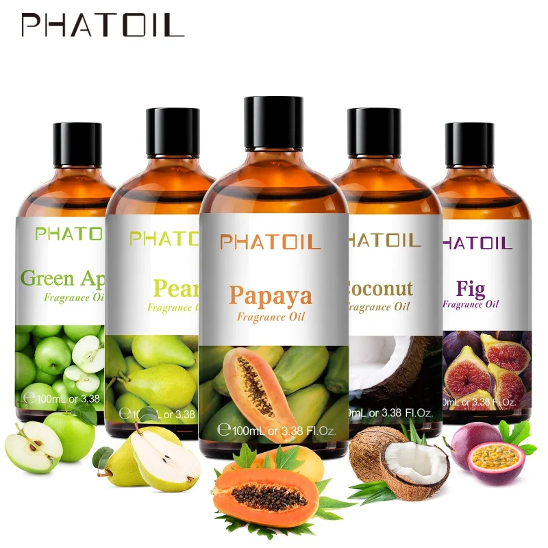 Sophisticated PHATOIL 100ml Fragrance Oil for Aromatherapy - Assorted Fruit Scents for Home Fragrance High-Grade